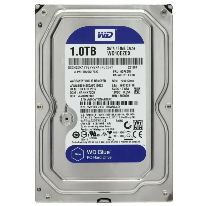 Жесткий диск 1 ТБ для ПК Blue WD10EZEX