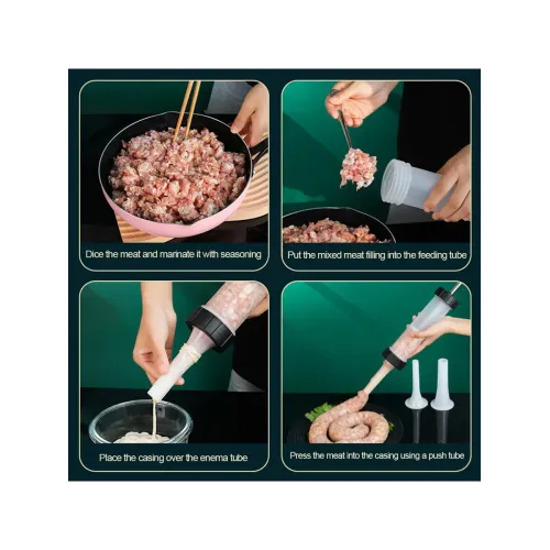 Ручной шприц для колбас с 3 насадками мясной инжектор Ручной шприц для колбас с 3 насадками мясной инжектор